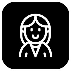 Editable female employee avatar vector icon. User, profile, identity, persona. Part of a big icon set family. Perfect for web and app interfaces, presentations, infographics, etc