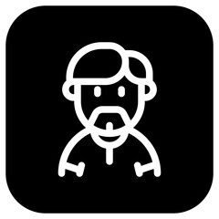 Editable beardy guy with sidecomb hairstyle avatar vector icon. User, profile, identity, persona. Part of a big icon set family. Perfect for web and app interfaces, presentations, infographics, etc