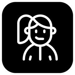 Editable sporty girl with ponytail hairstyle avatar vector icon. User, profile, identity, persona. Part of a big icon set family. Perfect for web and app interfaces, presentations, infographics, etc