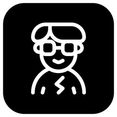 Editable person with bowl haircut and glasses avatar vector icon. User, profile, identity, persona. Part of a big icon set family. Perfect for web and app interfaces, presentations, infographics, etc