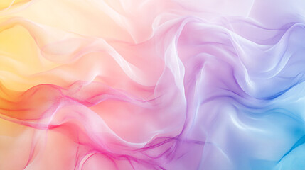 Fototapeta premium Soft pastel waves of fabric create a soothing blend of colors and textures in a serene background
