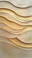 Abstract Gold & Beige Wave Texture: Elegant Design with Swirling Hues, Creates a Luxurious and Sophisticated Aesthetic.