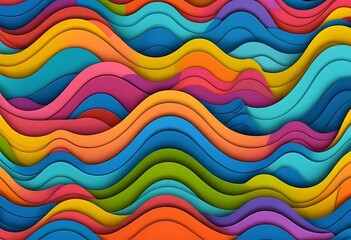 Colorful Layered Wavy Abstract Design