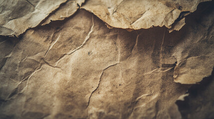 Naklejka premium Wrinkled old paper texture close up showing natural aging and vintage appeal