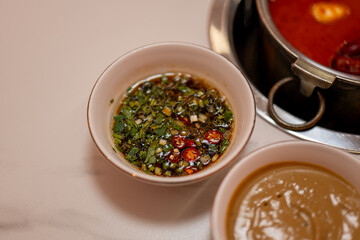 Hot Pot Dipping Sauce with Fresh Herbs