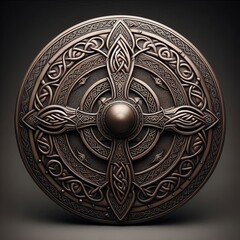 Fototapeta premium Celtic Shield Grip Detailed grip of a Celtic shield with pattern