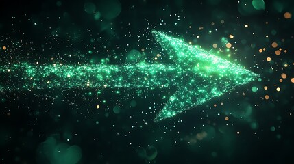 Dynamic green arrow motion abstract background digital art