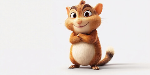 Fototapeta premium A charming 3D render of a cute chipmunk.
