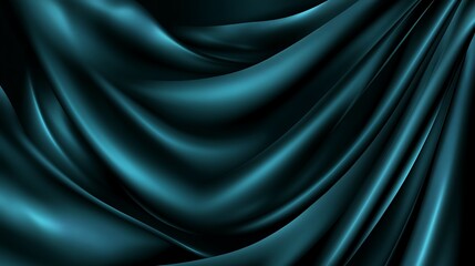 Obraz premium Dark Teal Silk Drapes Flowing Gracefully