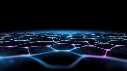 Softly glowing network nodes, abstract grid of light