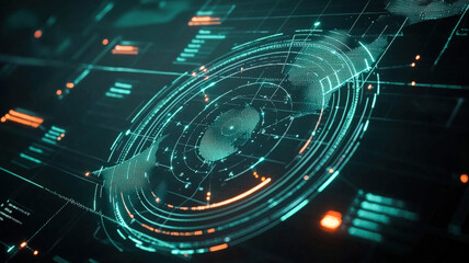 A cutting-edge interactive radar graph with glowing data points connected by smooth arcs, dynamically transitioning between datasets for a futuristic and visually engaging data visualization.