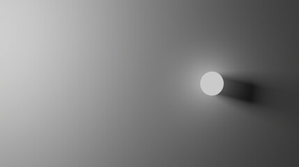 Light source casting a long shadow on a textured surface, creating a minimalist ambiance of depth and contrast