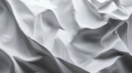 Obraz premium Wrinkled fabric drapes create an elegant texture in soft shades of white and gray