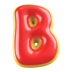 3D Alphabet Letter Font B