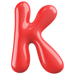 3D Alphabet Letter Font K