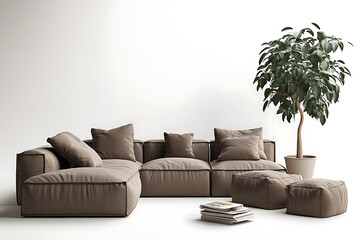 Modern Brown Sectional Sofa in a Stylish Living Room