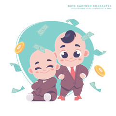 rich babyboss cute cartoon character