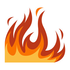 Fire Border with Colorful Cartoon Design and Shape. Vector Illustration