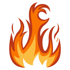 Fire Border with Colorful Cartoon Design and Shape. Vector Illustration