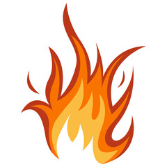 Fire Border with Colorful Cartoon Design and Shape. Vector Illustration