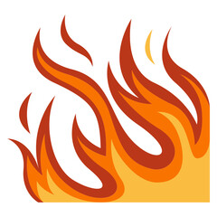 Fire Border with Colorful Cartoon Design and Shape. Vector Illustration