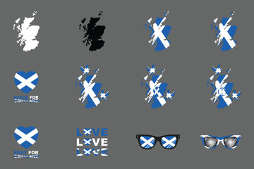 Flag of Scotland Set, Original and simple Scotland flag Bundle, vector illustration of Scotland flag Collection
