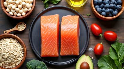 Healthy foods displayed with vibrant ingredients promoting nutritious choices for a balanced lifestyle meal plan

