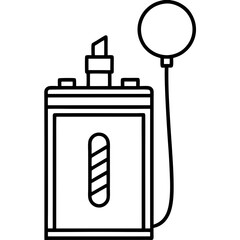 battery tester line art vector illustration