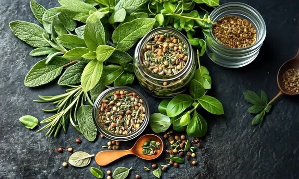 Aromatic Herbs and Spices Culinary Still Life