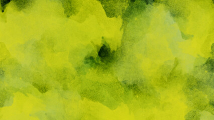 Green and yellow smoke in dark background. Abstract green paint background, a blue watercolor background with cloudy sky concept. 