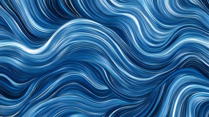 Obraz premium Abstract Blue Wave Pattern Swirling Lines Design