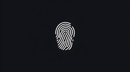 Fingerprint Icon on Black Background