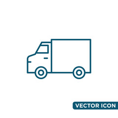 Simple Truck Logistic Icon Design Template 
