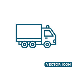 Simple Truck Logistic Icon Design Template 