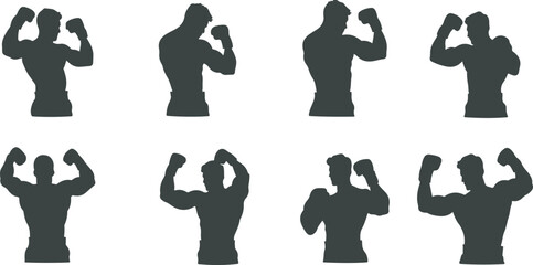 fighter, boxing, fight, collection, boxer, vector, athlete, silhouette, training, martial, fighting, boxing fight, boxing sport, kickboxing fitness,  competition, sport,  activity, exercise, knockout,