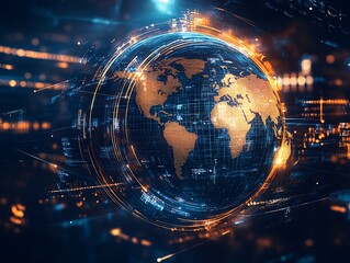 Obraz premium digital globe, digital world map, world communication, global network, earth, world, map, planet, wallpaper, internet communications