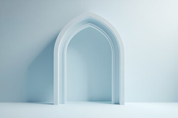 Fototapeta premium Elegant Light Blue Archway Interior Design