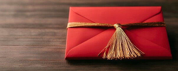 Elegant Red Envelope with Golden Tassel Decoration