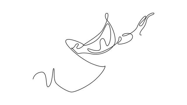 Coffee beverage Concept. Single line draw design. Full length animation illustration. High quality 4k footage.