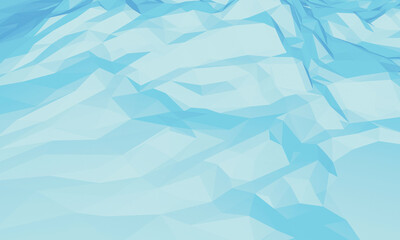 Obraz premium Blue low polygon ice mountain. Ice terrain background