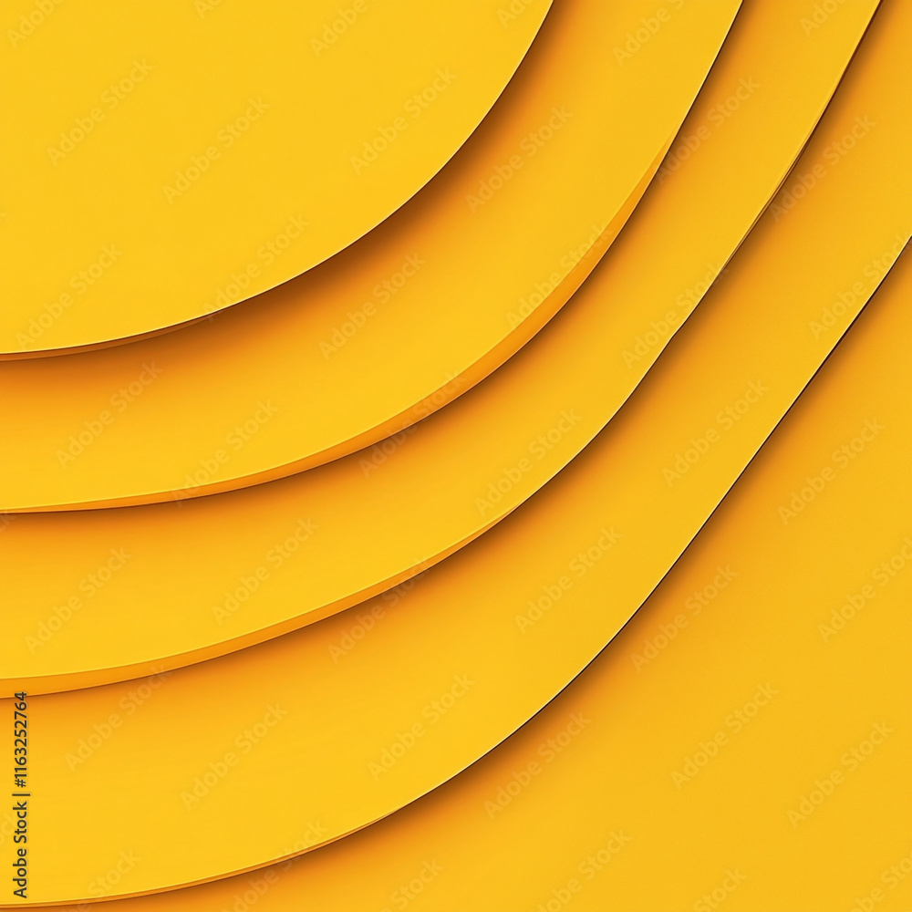 Poster the image is a yellow background abstract piece with a wave-like pattern.