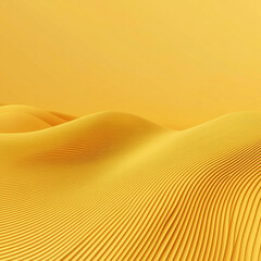 The image is a yellow background abstract piece with a wave-like pattern. 