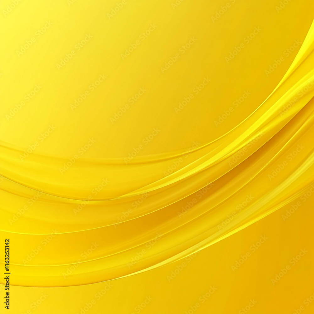 Poster the image is a yellow background abstract piece with a wave-like pattern.