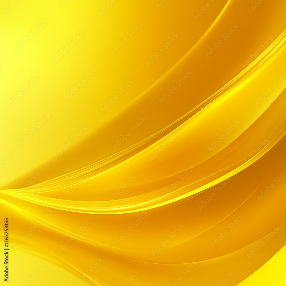 Poster the image is a yellow background abstract piece with a wave-like pattern.