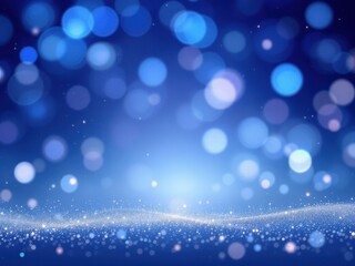 Abstract blue bokeh lights with subtle gold details, creating a calm and magical background, perfect for night or fantasy themed designs.
