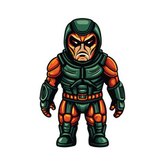 Hyperrealistic action figure, meticulously detailed, showcasing lifelike combat gear; dynamic pose.
