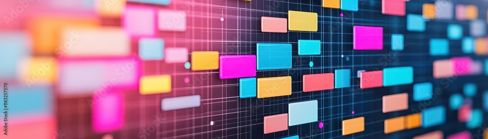 Poster Strategic task sharing in AIpowered systems, virtual workflow board, side view, emphasizing smart collaboration, advanced tone, Analogous Color Scheme