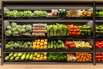 Obraz premium Fresh Produce Display in Grocery Store