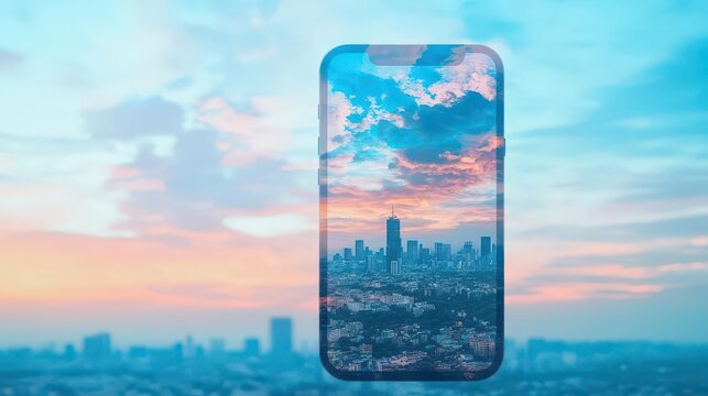 scheduling apps for flexible work close up, focus on, copy space techinspired hues double exposure silhouette with a smartphone
