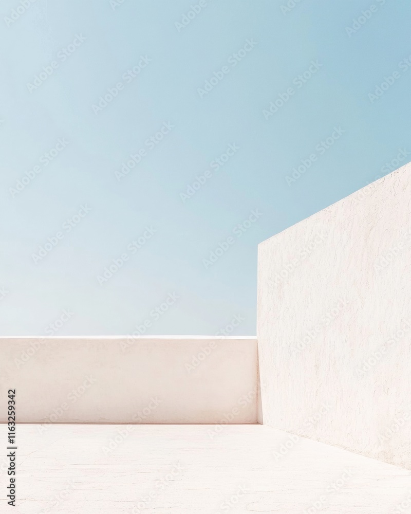 Aufkleber Minimalistic Architecture Under Clear Sky with Soft Light